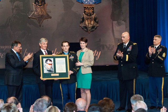 Pentagon's Hall of Heroes Induction for Medal of Honor Recipeint SSG Clinton L. Romesha