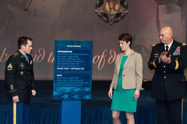 Pentagon's Hall of Heroes Induction for Medal of Honor Recipeint SSG Clinton L. Romesha