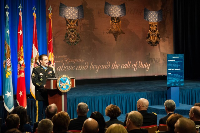 Pentagon's Hall of Heroes Induction for Medal of Honor Recipient SSG Clinton L. Romesha