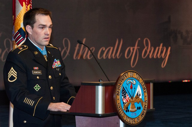 Pentagon's Hall of Heroes Induction for Medal of Honor Recipeint SSG Clinton L. Romesha