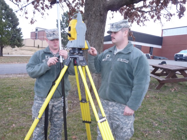 Missouri National Guard engineers check equipment