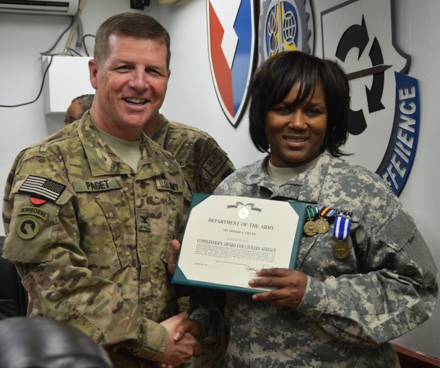 Fields earns Commander's Award for Civilian Service