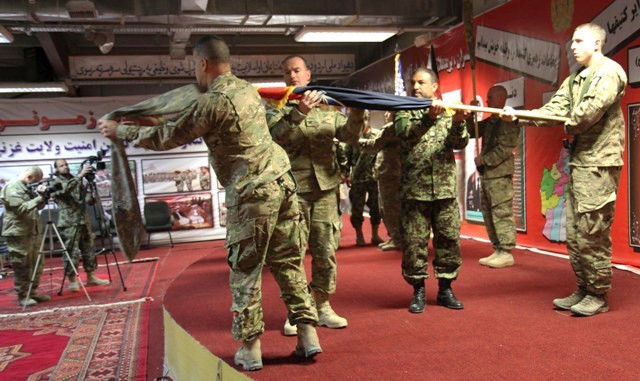 2nd Security Forces Assistance Brigade, 10th Mountain Division (LI), uncases brigade colors