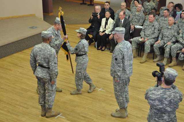 Maj. Gen. LeDoux accepts the 88th RSC colors