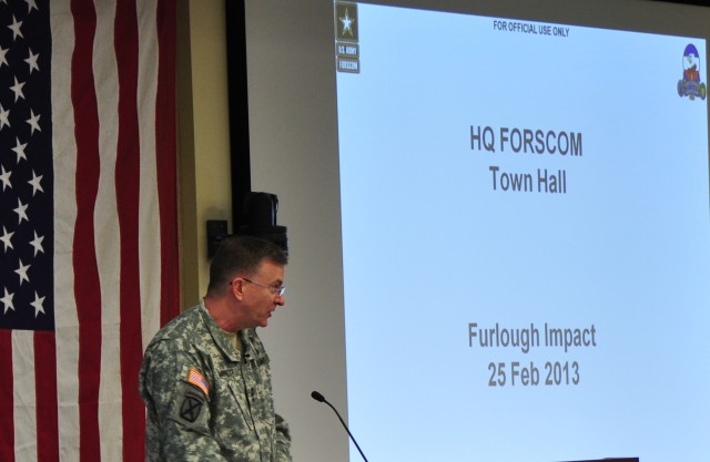 Lt. Gen. Garrett addresses Town Hall meeting