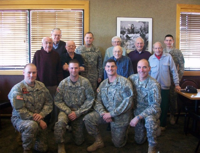 10th Combat Aviation Brigade visit with original members of the 10th Mountain Division
