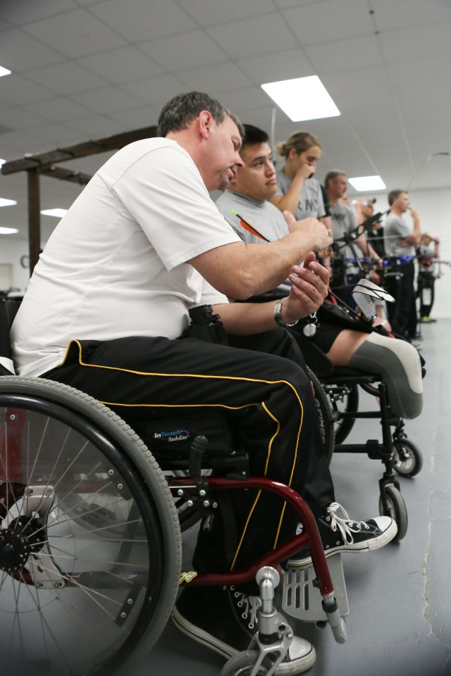 Army Warrior Games athletes compete during Archery and Sitting Volleyball Trials