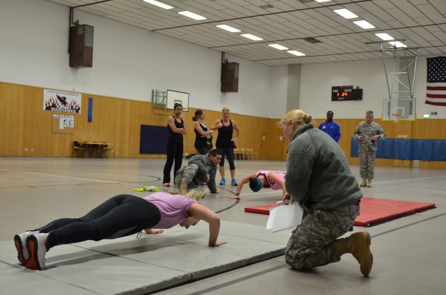 USAG spouses take PT challenge