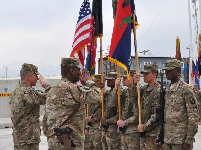 101st Airborne Division command team salute colors