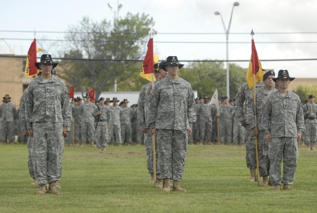 Long Knives hold color casing ceremony