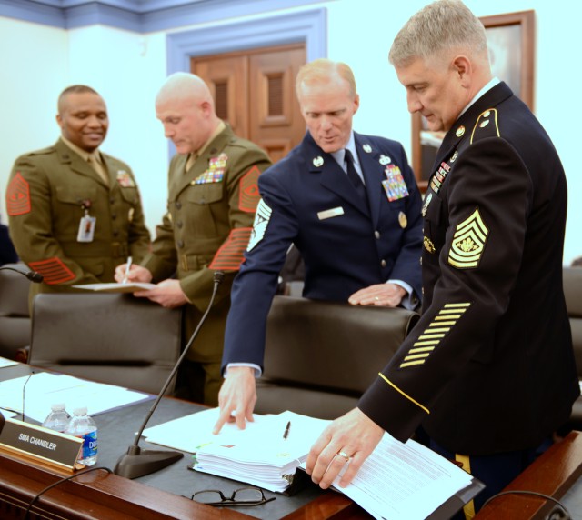 Top enlisted advisors express concern about budget, impact on quality of life