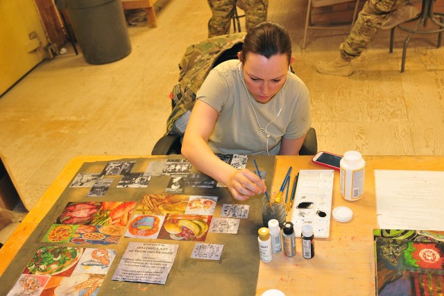 CTF 4-2 S6 soldiers communicate through art on Masum Ghar
