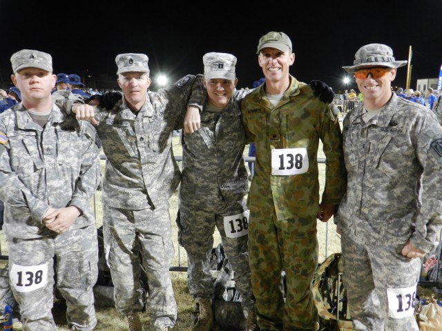 11th Signal Brigade Team at the Bataan Memorial Death March at the start