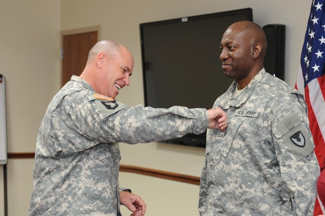 Personnel Force Innovation (PFI) soldier, Erik Lowe, is promoted to E-5 Sergeant.