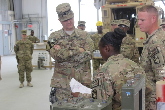 Pvt. Kelley explains the in processing of non-rolling stock to SMA
