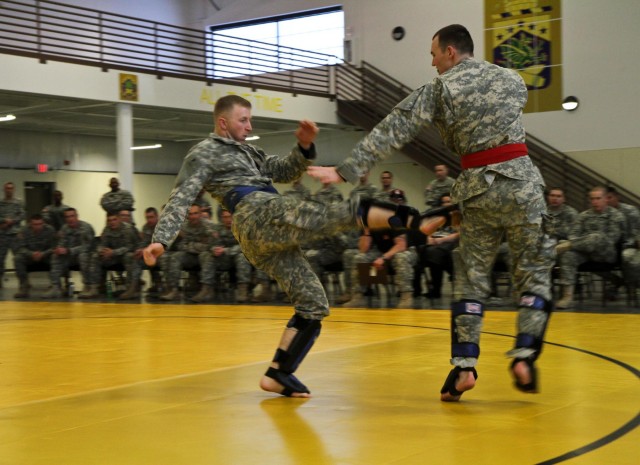 Thunderbolt soldiers battle on the mat