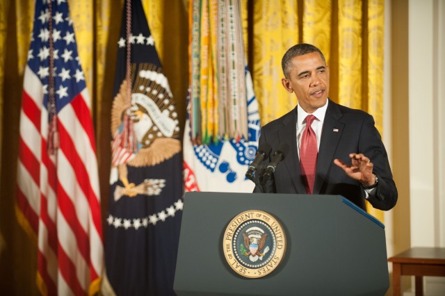 President Obama speaks at Kapaun Medal of Honor Ceremony