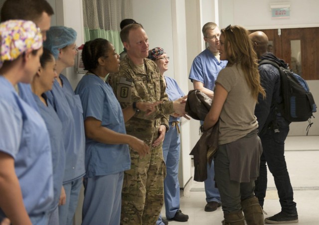 Hollywood celebrities meet service members