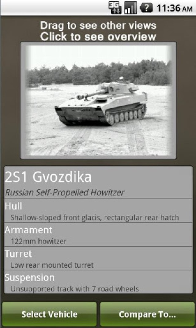 Recognition of Combatants - Vehicles mobile app