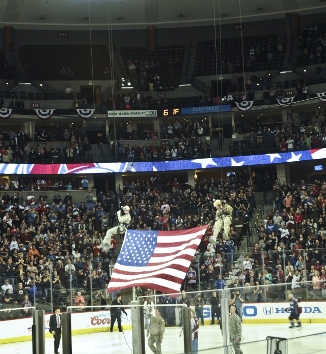 Rappelling with the Flag