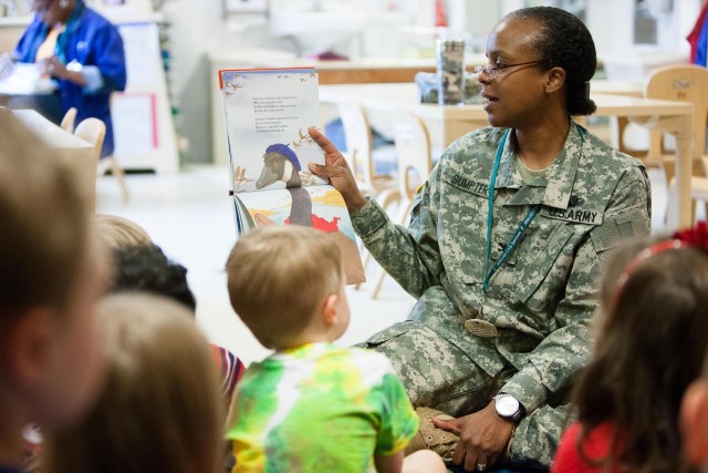 JBM-HH leadership visits CDC kids for Earth Day story time