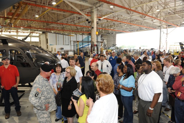 Col. Carlile Mingles After Change of Executive Authority Event