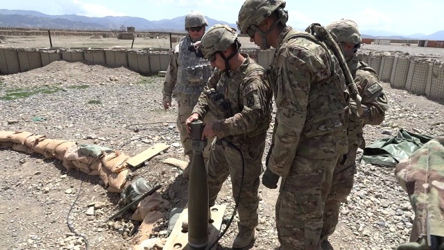 Soldiers with 2nd Battalion, 15th Field Artillery Regiment, fire artillery at Forward Operating Base Boris, Afghanistan.