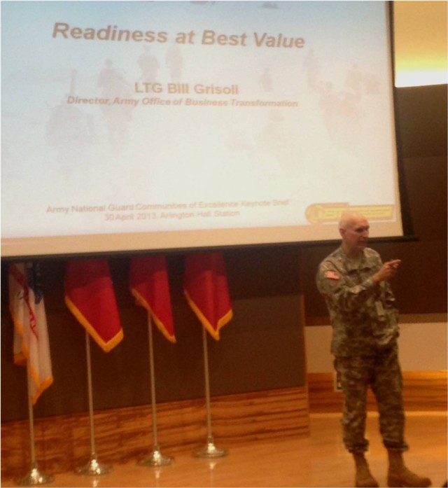 Grisoli speaks to Army National Guard