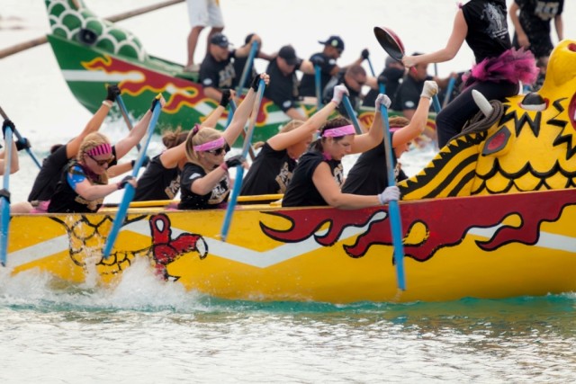 U.S. Army teams compete in dragon boat race on Okinawa