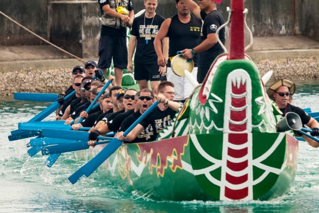U.S. Army teams compete in dragon boat race on Okinawa