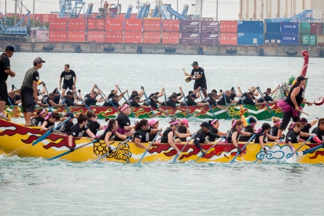 U.S. Army teams compete in dragon boat race on Okinawa