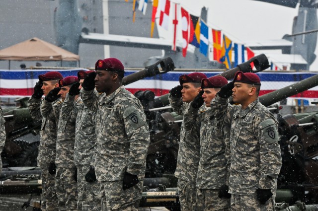 Alaska paratroopers honor Navy's newest ship