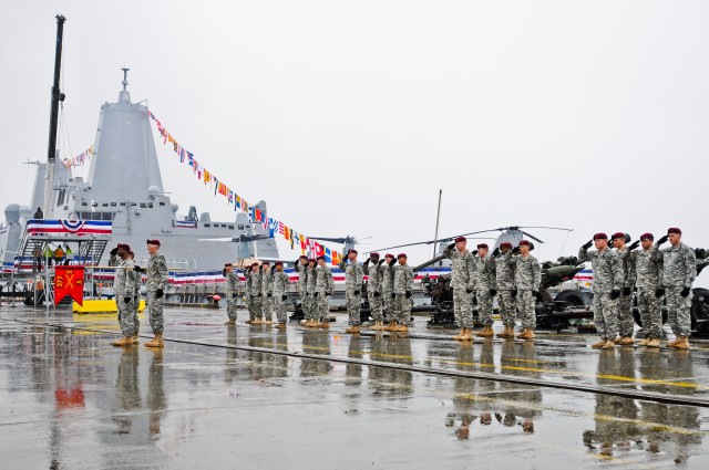 Alaska paratroopers honor Navy's newest ship