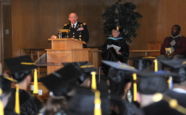Addressing the graduates