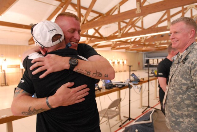 Staff Sgt. David Carte celebrates gold medal win in shooting at Warrior Games