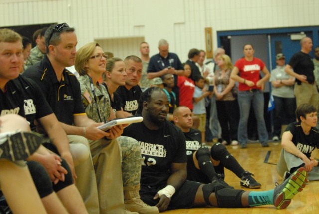 Army Surgeon General watches Warrior Games sitting volleyball match