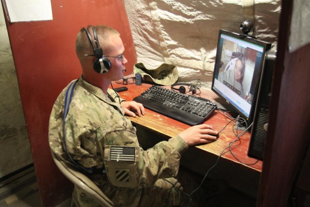Soldier in Afghanistan welcomes newborn son via internet