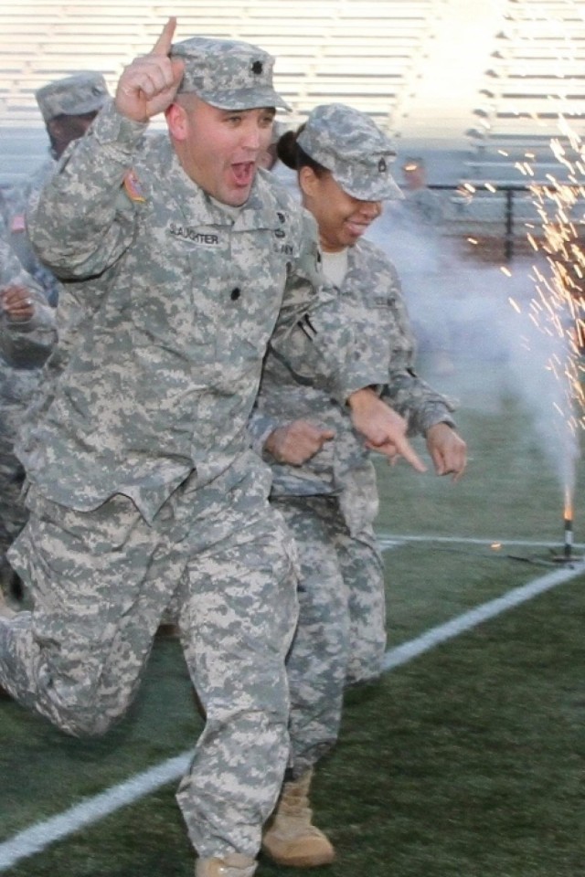 Soliders recognized at UAB during Salute to Armored Service game