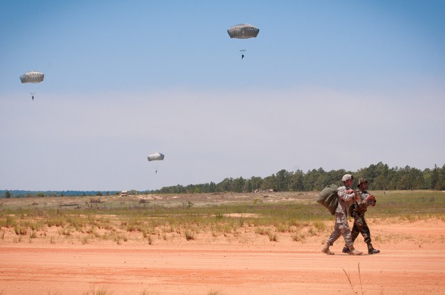 Indian, US Paratroopers make helicopter jump