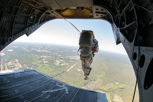 Indian, US Paratroopers make helicopter jump