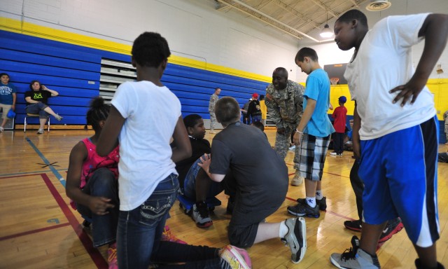 Currahees participate in elementary school field day