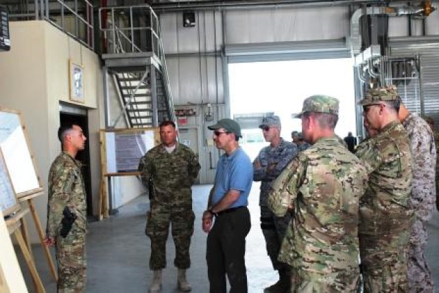 1st Lt. Douglas Windel briefs Assistant Secretary of Defense for Logistics & Materiel Readiness