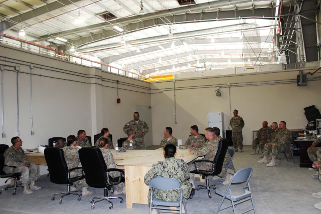 1st TSC CSM discusses leadership with KAF RPAT enlisted Soldiers