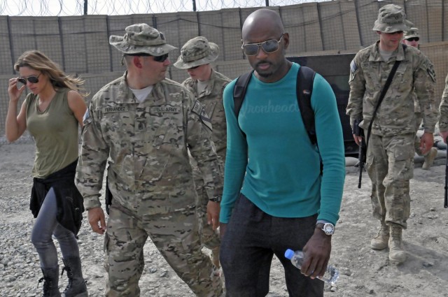 'Hollywood Ambassadors' visit FOB Gamberi