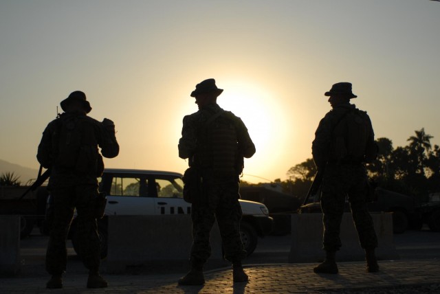 Marines stand vigilant at U.S. embassy in Haiti