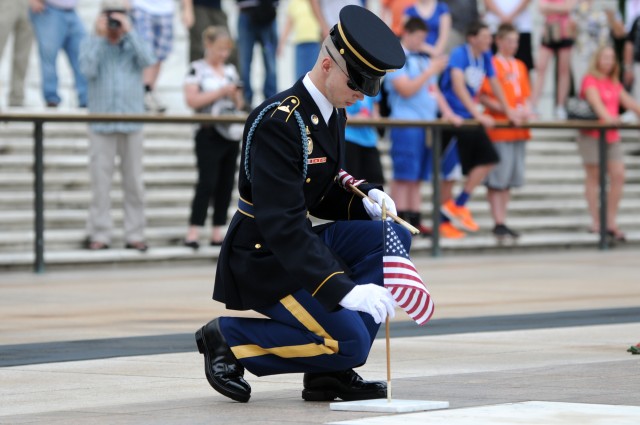 Flags In Ceremony at the Tomb of the Unknown Soldier 