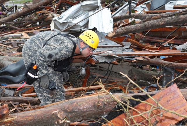 Searching for survivors in Moore, Okla.