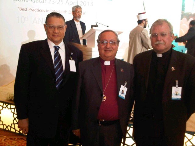 Chaplain (Col.) Jonathan Gibbs, on left, with fellow Interfaith conference attendees