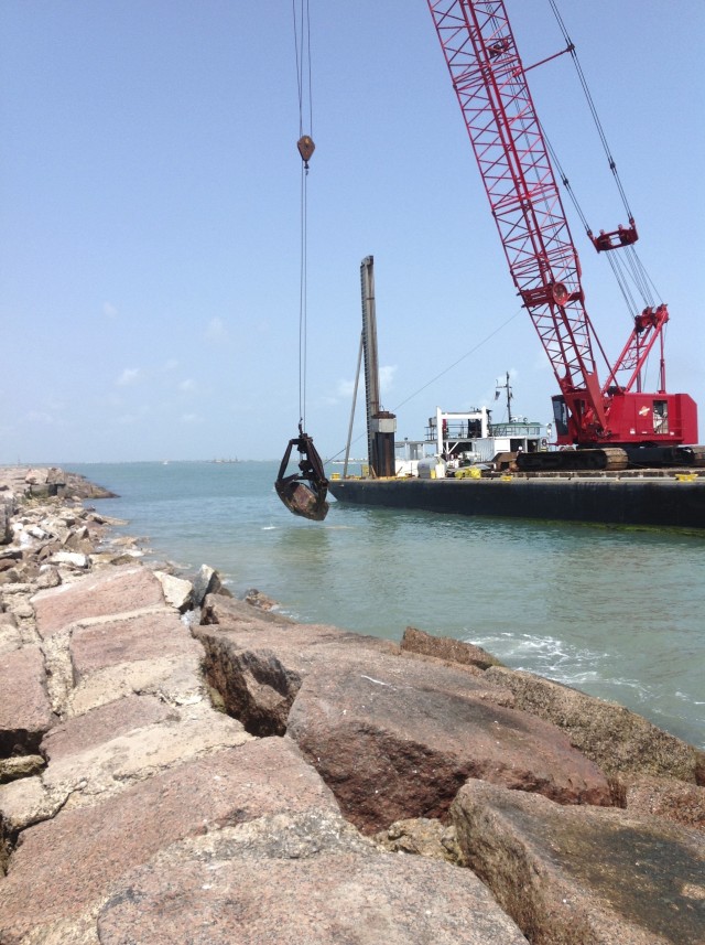 USACE Galveston District begins jetty repair work at South Padre Island, Texas