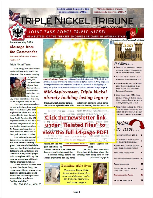Triple Nickel Tribune, Issue 4 (Front Page)